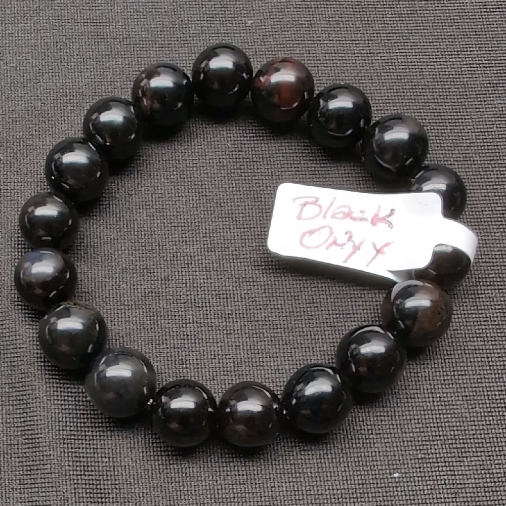 Black Onyx  10mm Beaded Bracelet